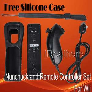 Black Built in Motion plus Nunchuck and Remote Controller For Nintendo 