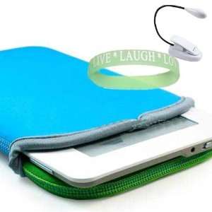   carrying Case     (Blue   Green) + White Double Bright Sony reader 2