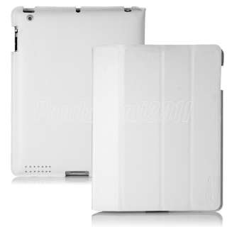 For New iPad 3 3rd iPad 2 Smart Cover Slim Magnetic PU Leather Case 