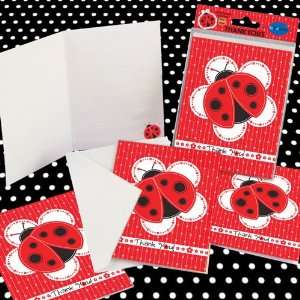  Modern Ladybug Thank You Cards (8 count) Toys & Games