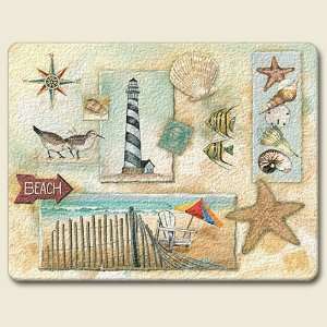  By the Sea 10x8 Tempered Glass Cutting Board