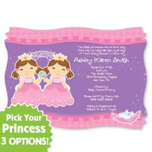  Twin Princesses   Personalized Baby Shower Invitations 