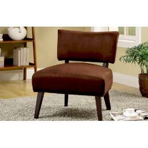 Ultra Modern Oversized Accent Armless Chair In Walnut Wood Frame 