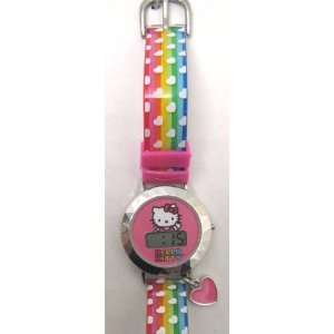  Hello Kitty Digital LCD Kids Metal Watch with Pink Heart 