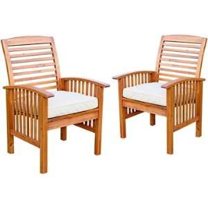  Wood Patio Chair Set with Cushions Patio, Lawn & Garden