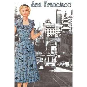  San Francisco Walking Dress I   16x24 Giclee Fine Art 