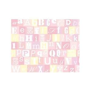  Wallpaper 4Walls Alphabets Now I Know My ABC s Pink Yellow 