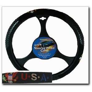  Embroidered Massage Steering Wheel Cover, USA (54 6712 