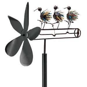   Handcrafted Spikey Bird Whirligig Wind Spinner Patio, Lawn & Garden
