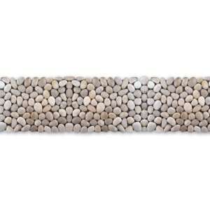  White Onyx 4 x 39 Inch Natural Stone Pebble Border Floor & Wall Tile 