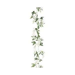  5.5 Artificial White Wisteria Silk Flower Garland