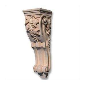 Hand Carved Hard Wood Grape Corbel 14 1/8H X 5 7/8W X 7 1/4D, Onaly 