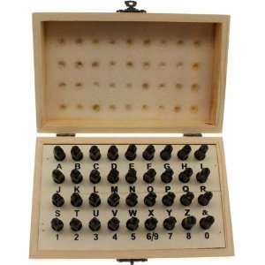   4mm 5/32 inch Letter Number Punch Set 36pc Wood Box