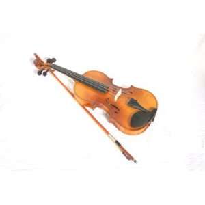   Wood Violin in Natural Finish with Hard Case, Shoulder Rest, Bow