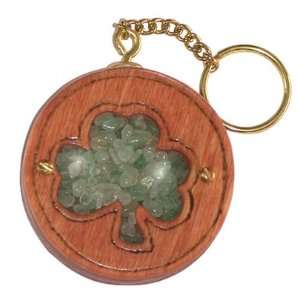   and Wooden Amulet Money Talisman Clover Key Chain 