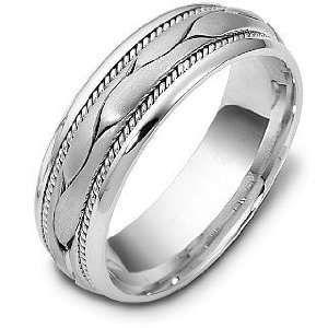   Wide Woven Style 18 Karat White Gold Comfort Fit Wedding Band Ring   4